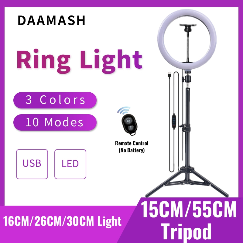 Photography Lighting Wand - 16cm/26cm/30cm LED Selfie Ring Lighting Photographic