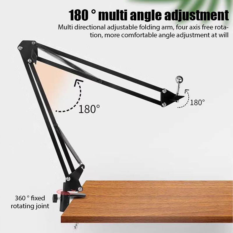 Boom Arm Stand - Adjustable Microphone Stand Desktop Boom Holder