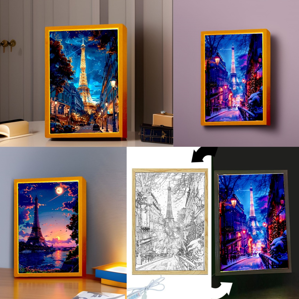 Beautiful City Paris Light Pai - Photography Lighting Wall 评论和价格