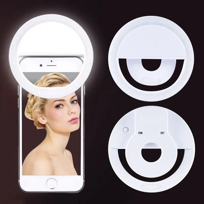 USB Rechargeable LED Selfie Ri - Photography Lighting And Background 评论和价格