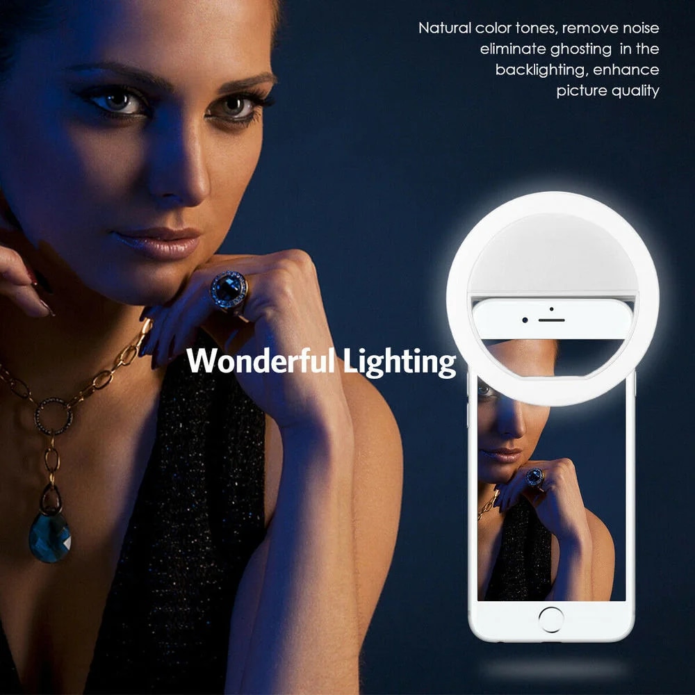 USB Rechargeable LED Selfie Ri - Photography Lighting And Background 评论和价格