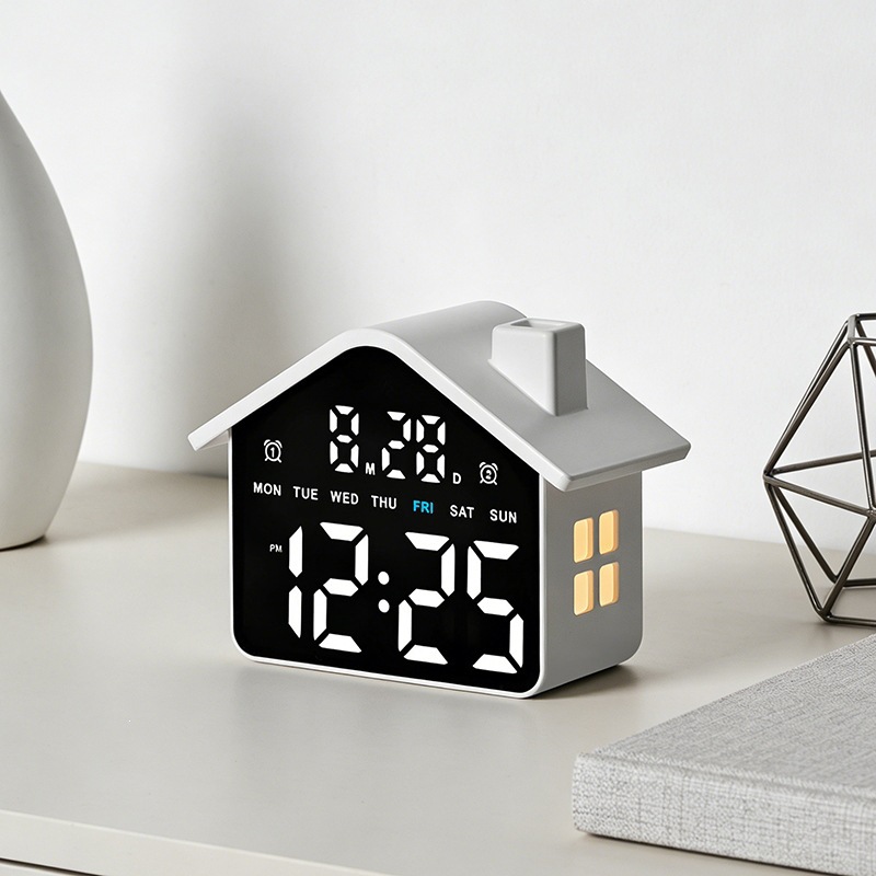 House Shaped Led Alarm Clock E - Makeup Photography Lighting 评论和价格