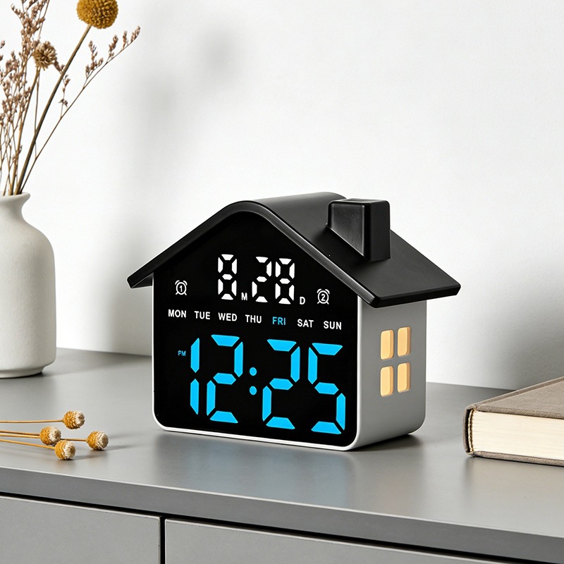 House Shaped Led Alarm Clock E - Makeup Photography Lighting 评论和价格