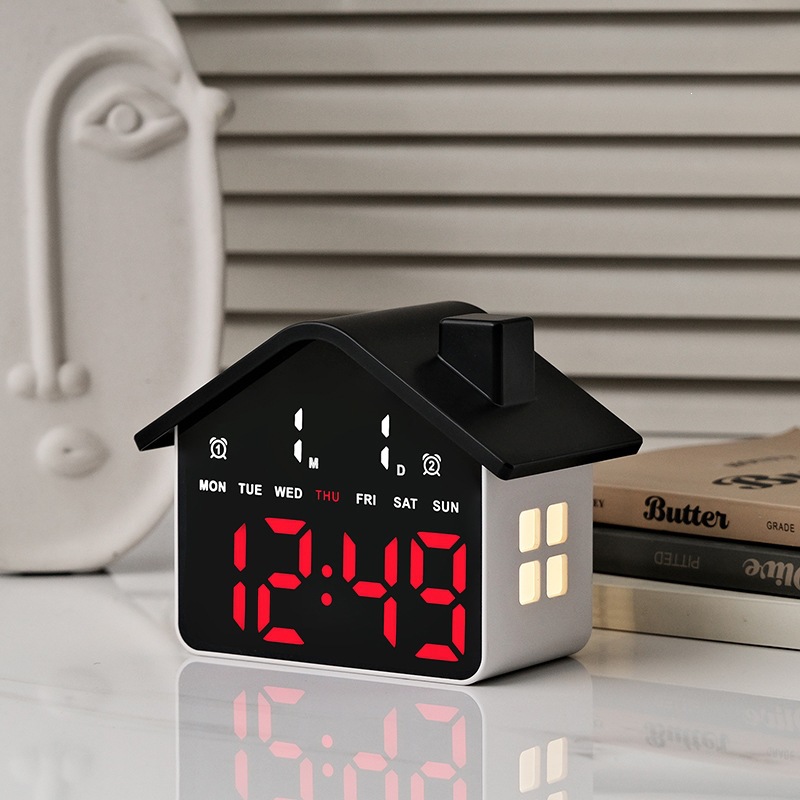House Shaped Led Alarm Clock E - Makeup Photography Lighting 评论和价格