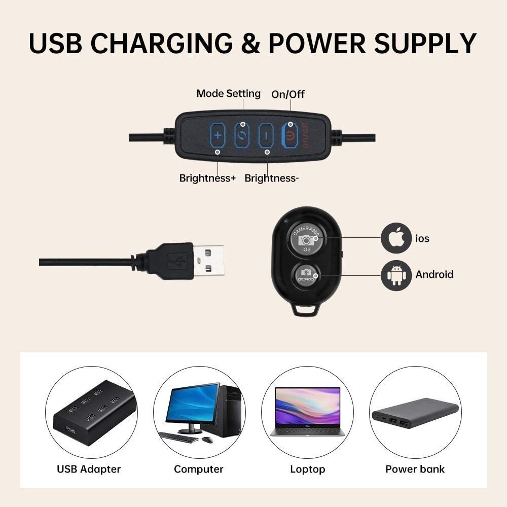 16cm/26cm/30cm LED Selfie Ring - Photography Lighting Wand 评论和价格