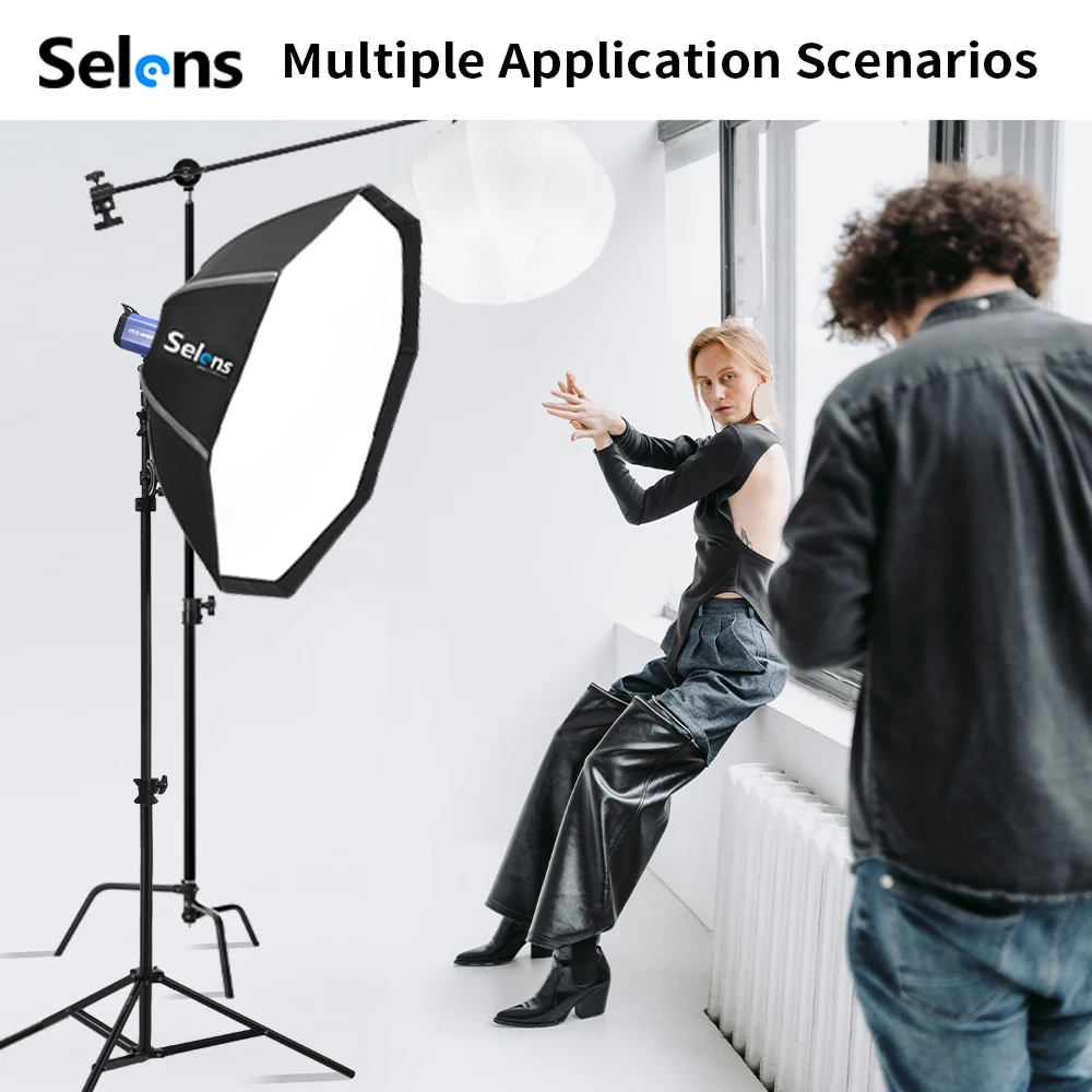 Selens 82/105cm Umbrella Softb - Photography Studio Lighting Set Up 评论和价格