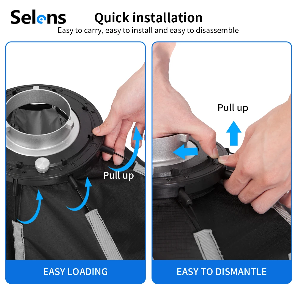 Selens 82/105cm Umbrella Softb - Photography Studio Lighting Set Up 评论和价格