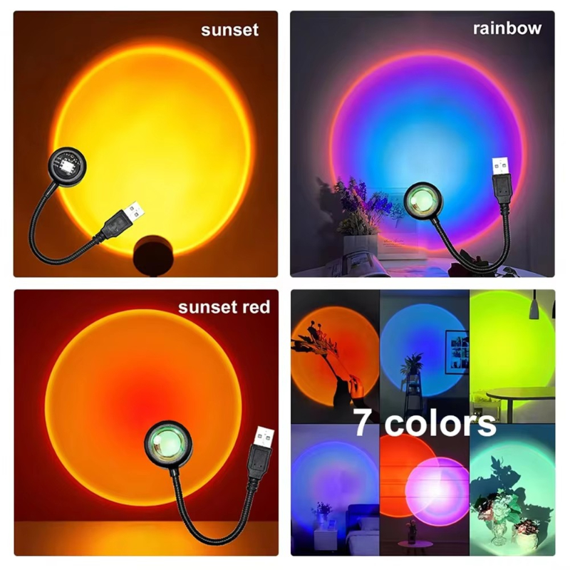 1-4pcs Sunset Lamp LED Rainbow - Photography Lighting Wall 评论和价格