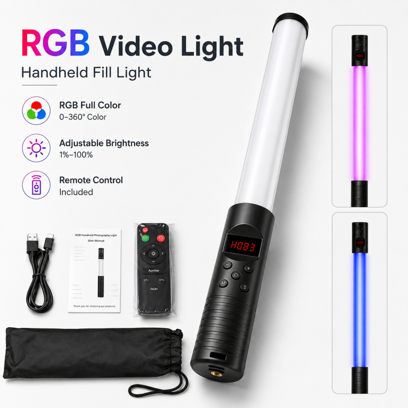 RGB Handheld Video Light Wand, - Photography Lighting Wand 评论和价格