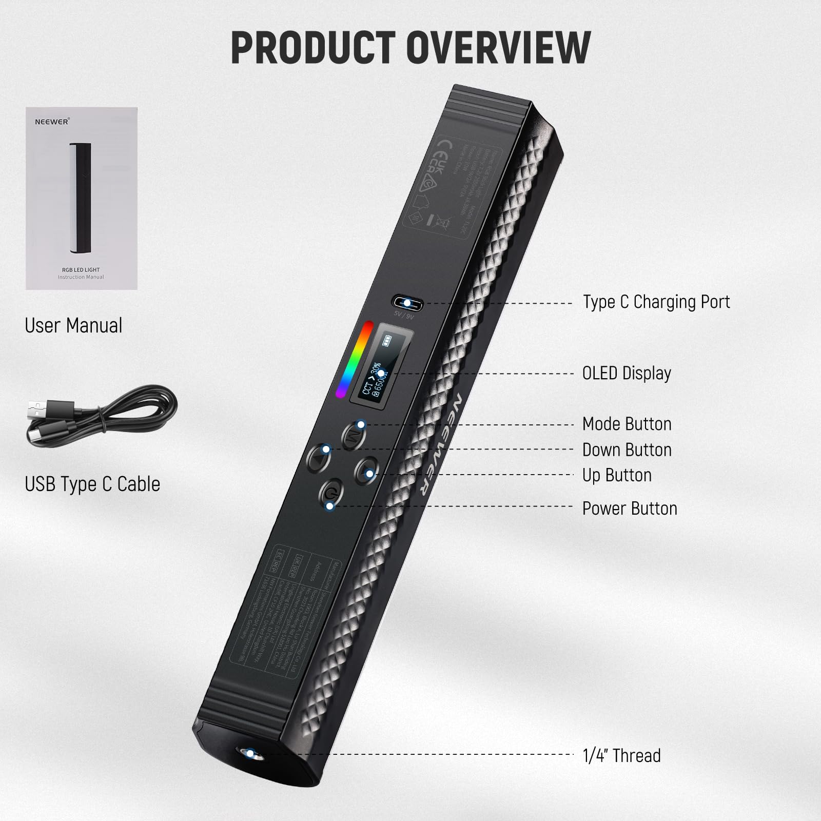 NEEWER RGB Light Wand with APP - Torjim Rgb Photography Video Lighting 评论和价格