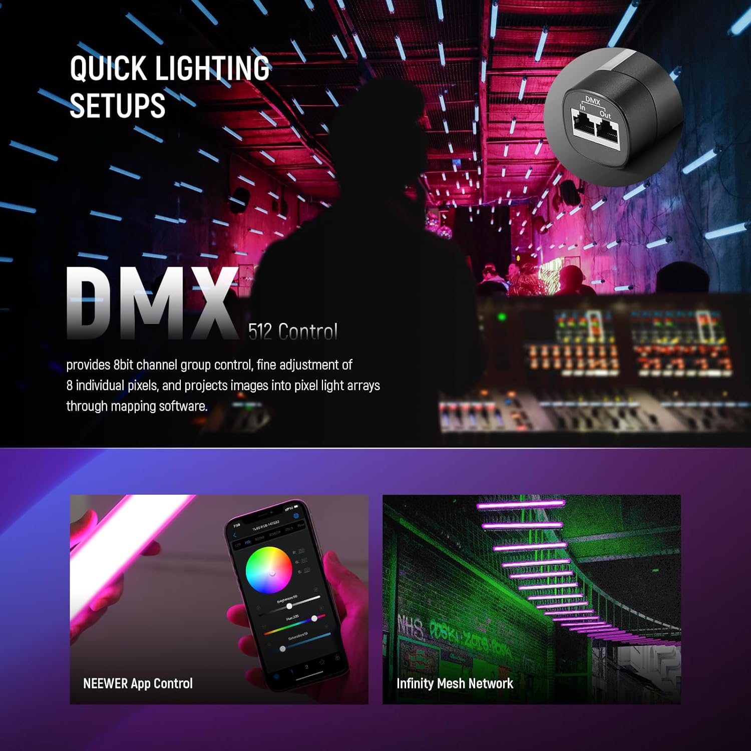 NEEWER TL60 RGB Tube Light, Fu - Photography Lighting Wand 评论和价格