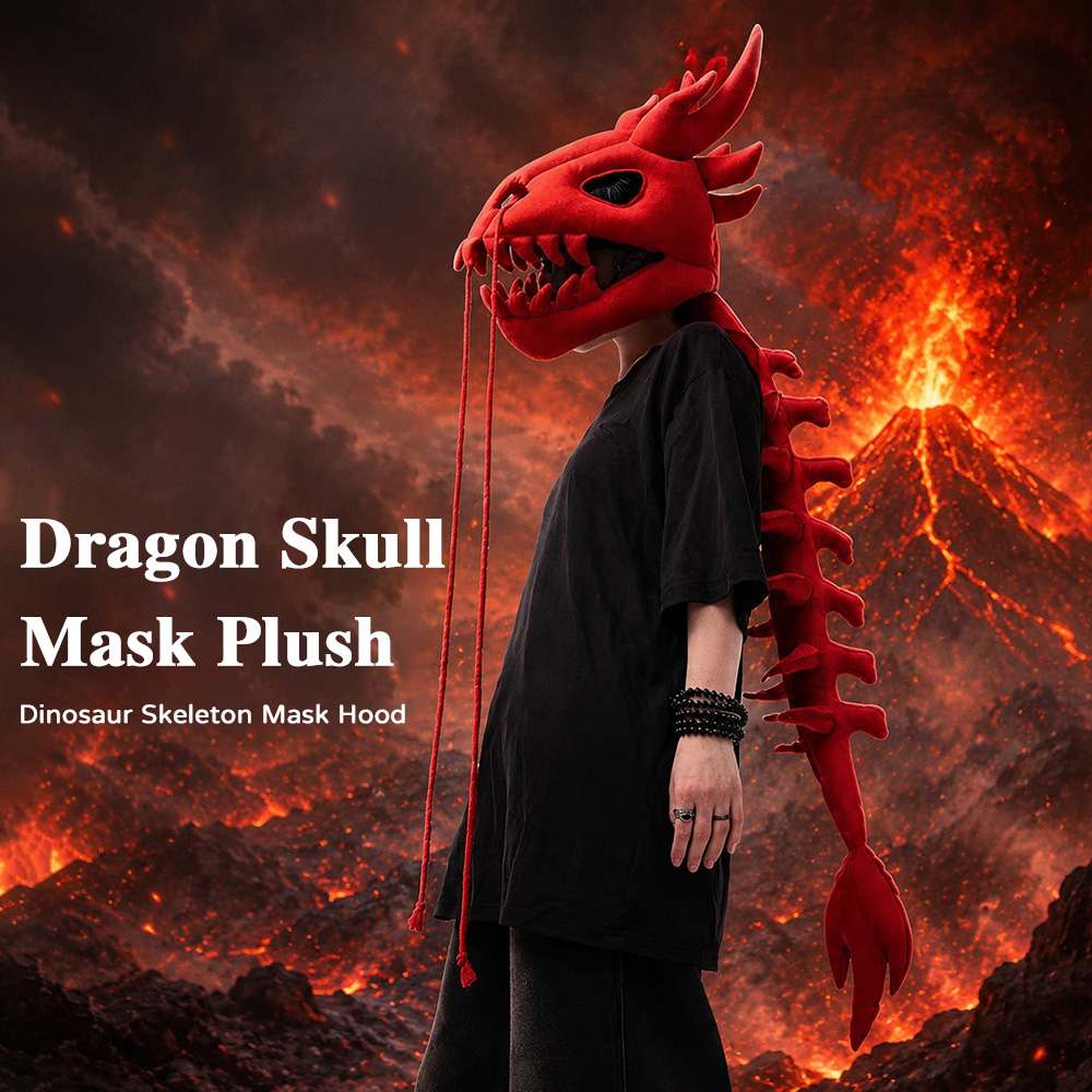 Dragon Skull Spine Plush Hood  - Photography Lighting Wall 评论和价格