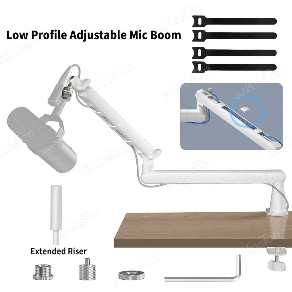 White Microphone Boom Arm Adju - Boom Arm Stand 评论和价格
