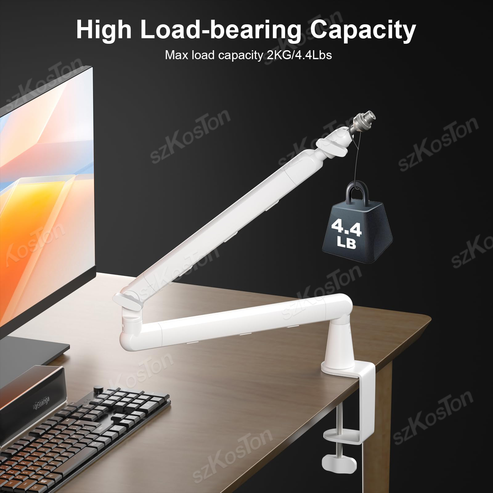 White Microphone Boom Arm Adju - Boom Arm Stand 评论和价格