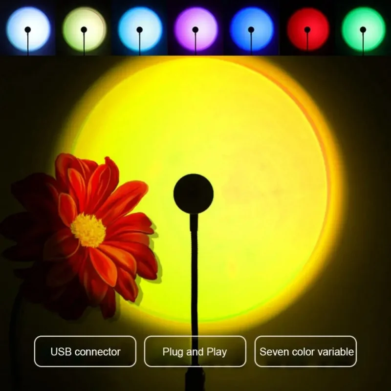 Mini USB ED Sunset Lamp Nightl - Photography Lighting Wall 评论和价格