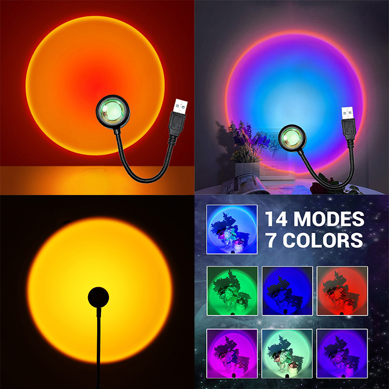 ZK40 LED Sunset Lamp Nightligh - Photography Lighting Wall 评论和价格