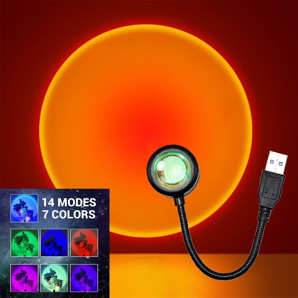 ZK40 LED Sunset Lamp Nightligh - Photography Lighting Wall 评论和价格