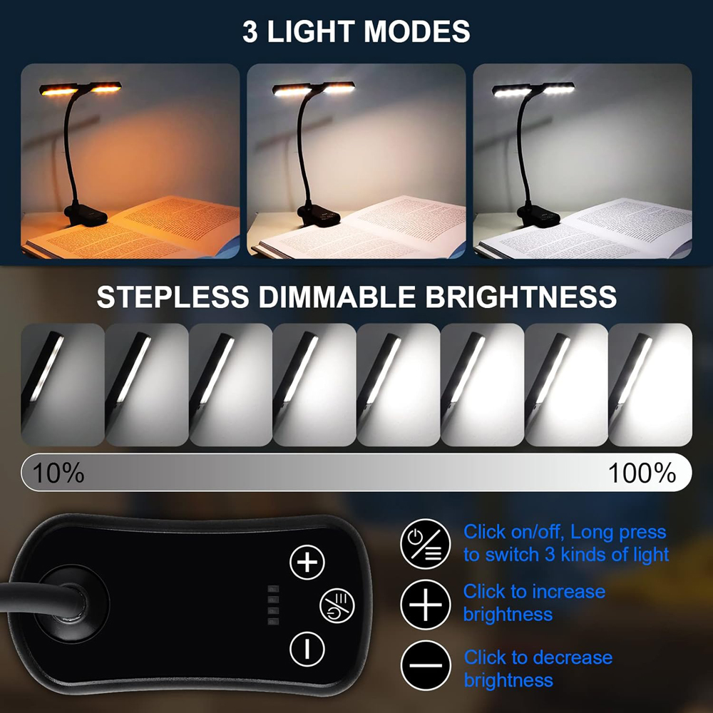 14 LED Clip on Book Light Dual - Photography Lighting Book 评论和价格