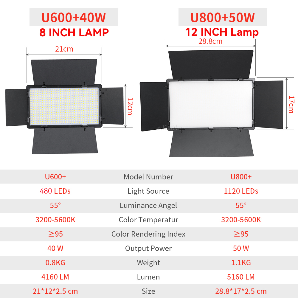 U800 U600 LED Photo Studio Vid - Photography Lighting Styles 评论和价格